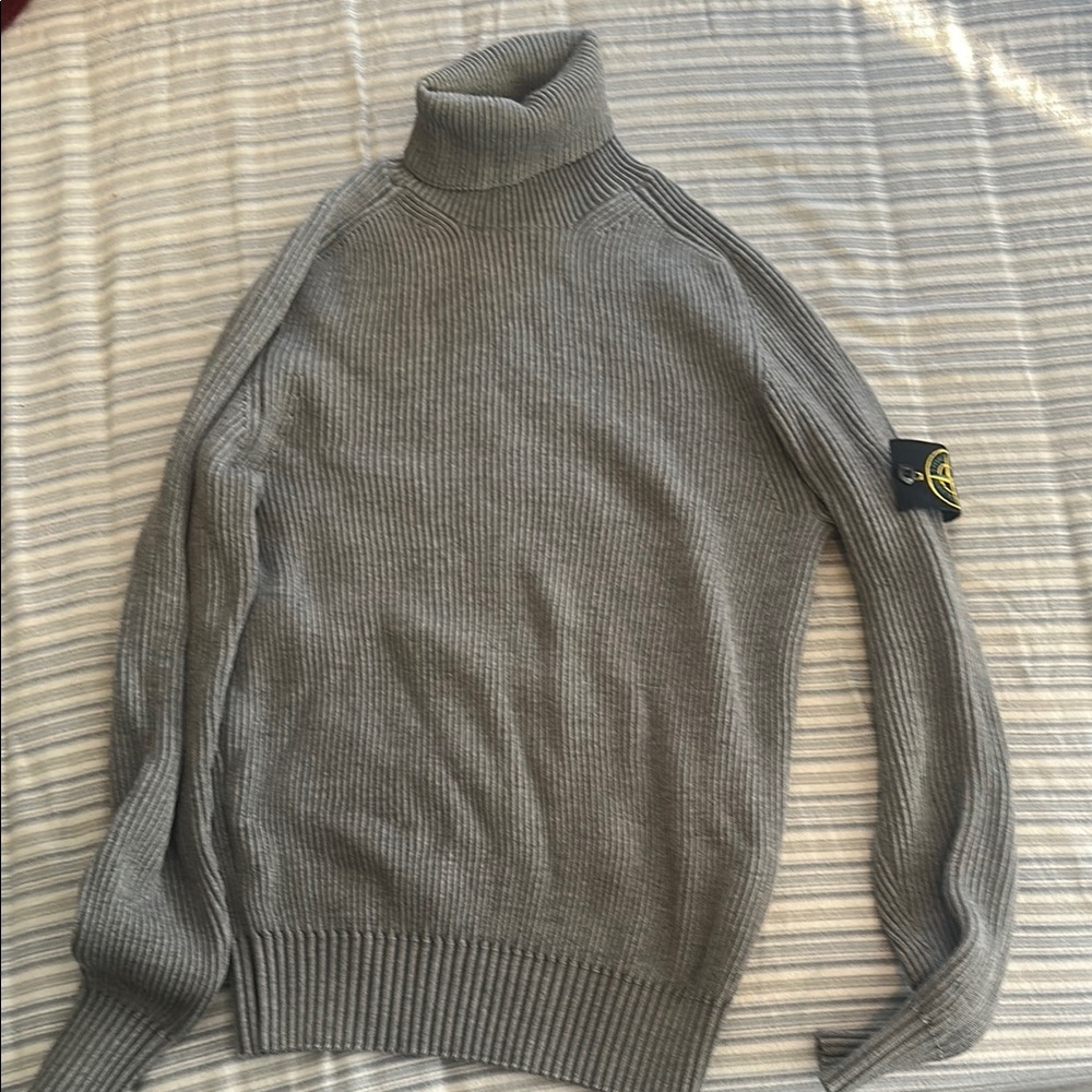 Stone Island Charcoal Knit Turtleneck